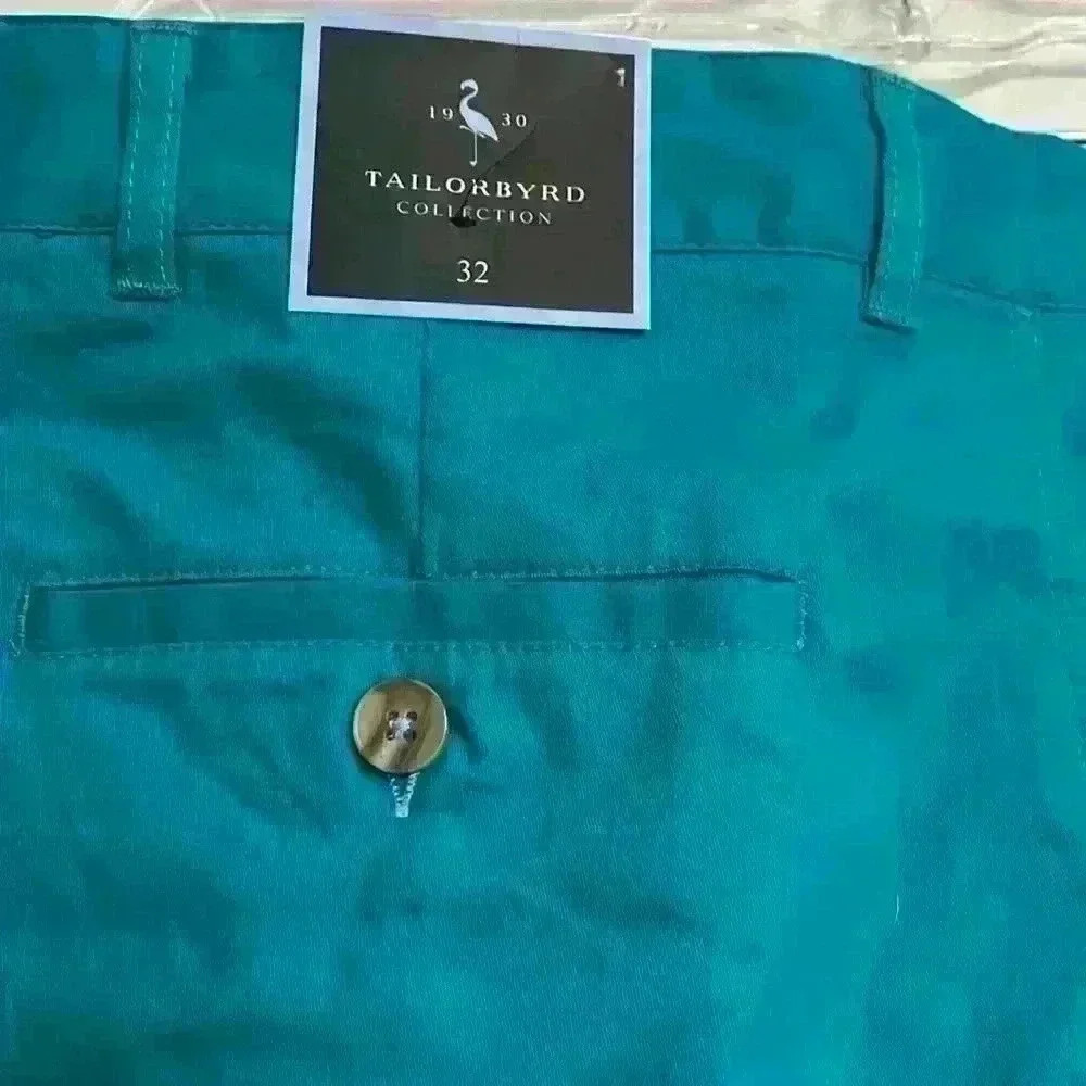 Tailorbyrd Collection NWT flat front, aqua men’s shorts. Size 32‎ - Picture 4 of 9